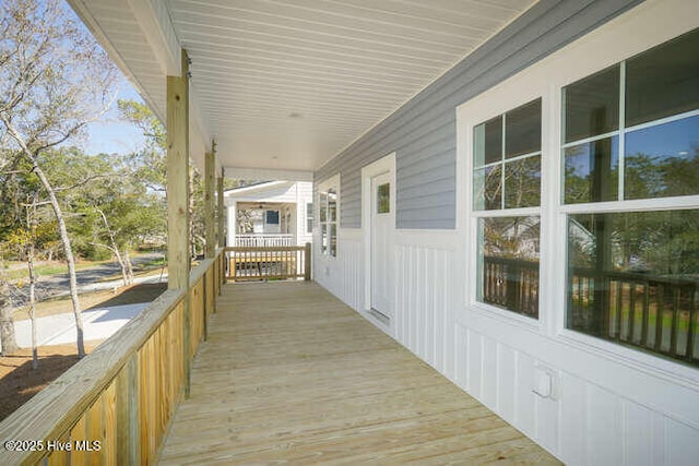 deck with a porch