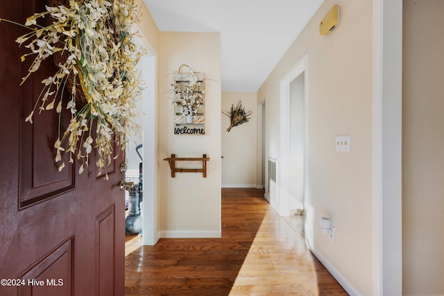 interior space with hardwood / wood-style floors