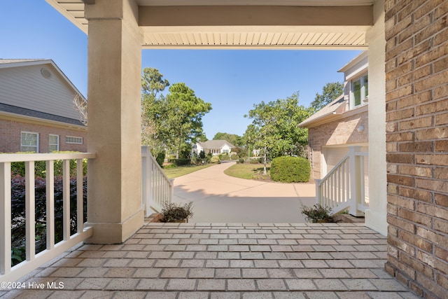 view of patio with a porch