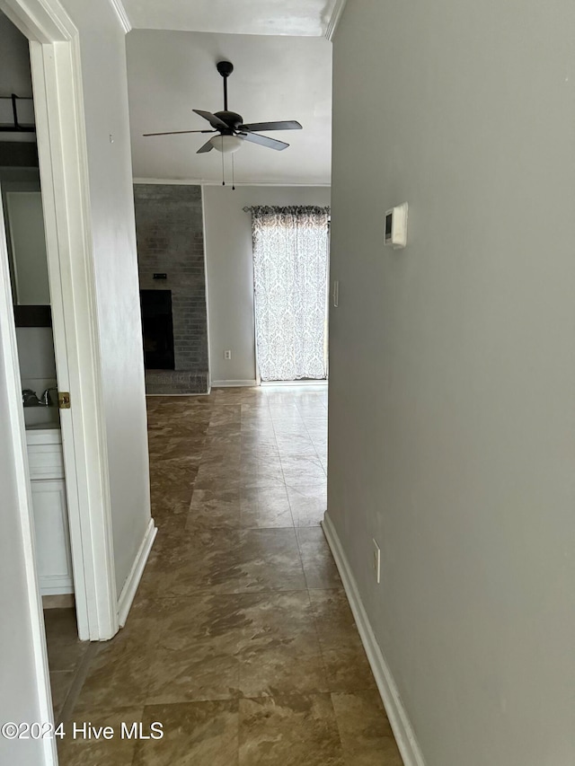 corridor with ornamental molding