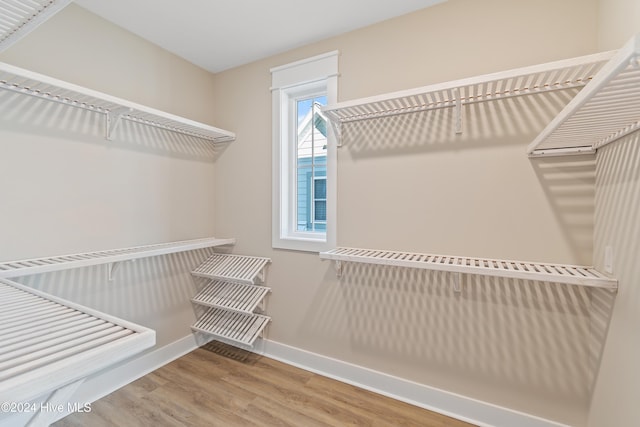 spacious closet with wood-type flooring