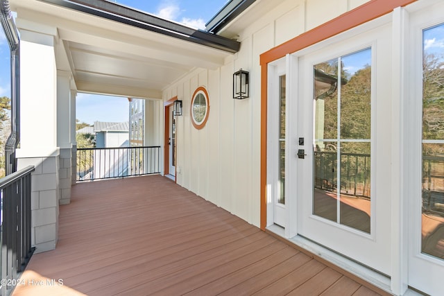 deck featuring covered porch