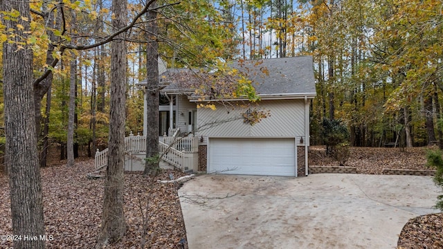 view of front of home with a garage