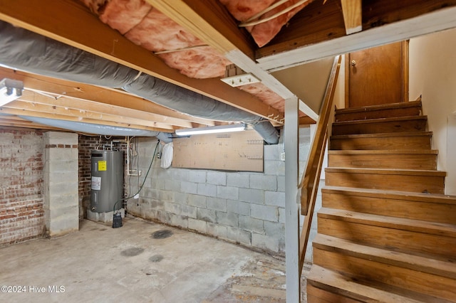 basement with electric water heater