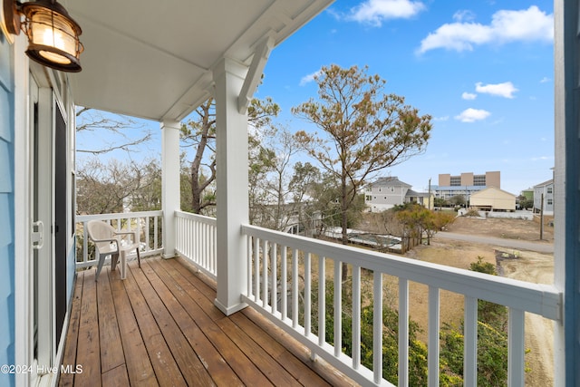 deck with covered porch