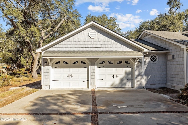 view of garage