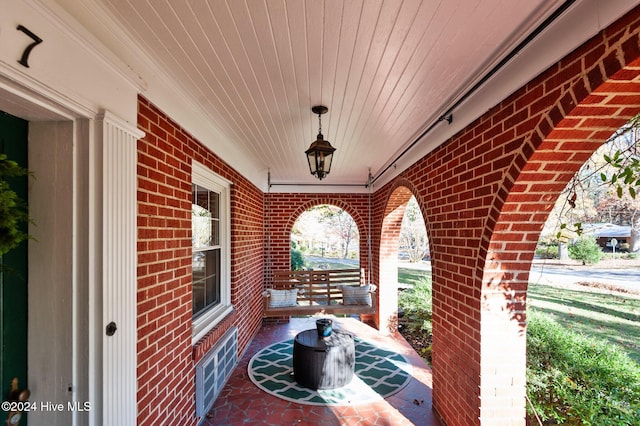 view of patio featuring covered porch