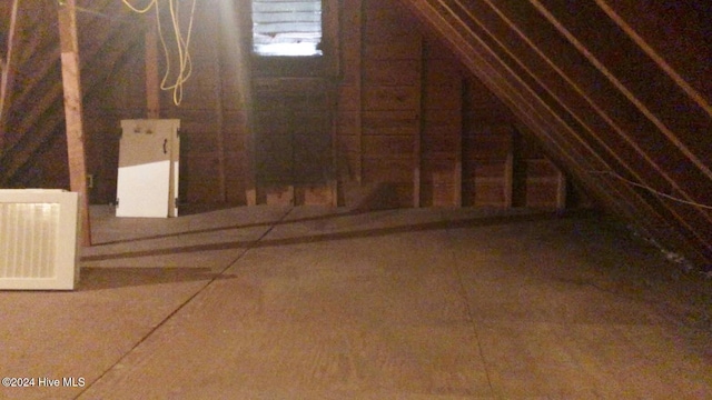 view of unfinished attic