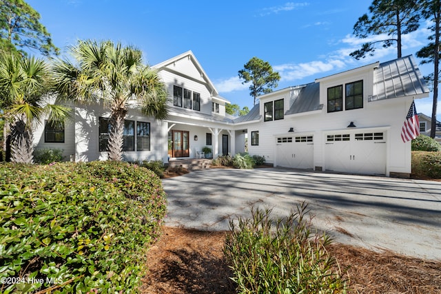 view of front of home with a garage