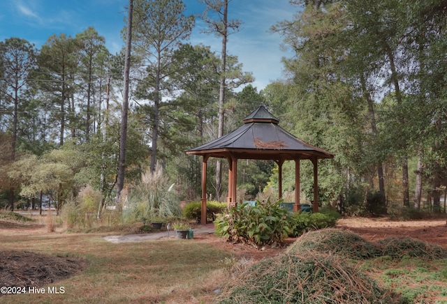 view of community with a gazebo