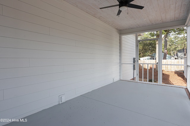 view of patio / terrace featuring ceiling fan