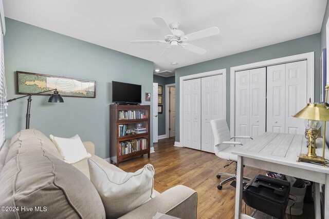 209 Hillside Dr N Unit 201, North Myrtle Beach, SC 29582 - office featuring wood finished floors and ceiling fan