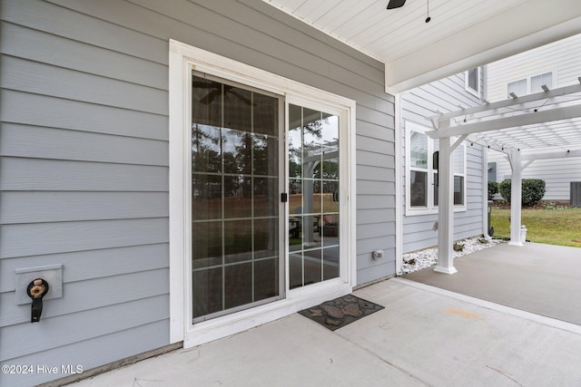 view of patio with a pergola