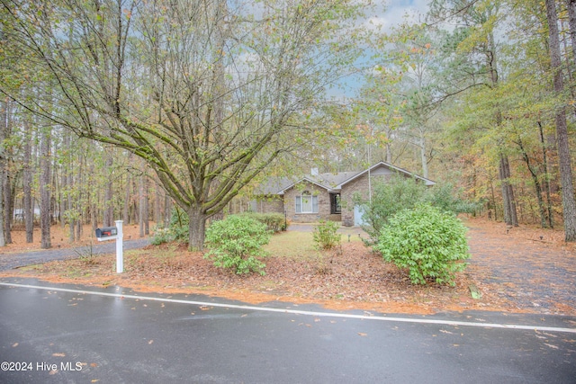 view of property hidden behind natural elements