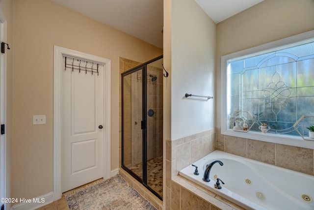 270 Hydrangea Ln, Hampstead, NC 28443 - bathroom featuring a jetted tub and a stall shower
