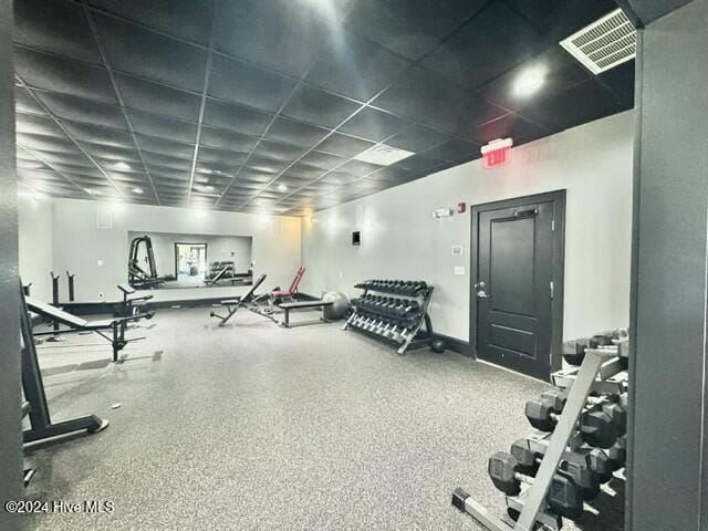 270 Hydrangea Ln, Hampstead, NC 28443 - workout area featuring a paneled ceiling