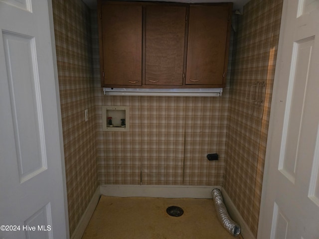 washroom featuring cabinets and hookup for a washing machine