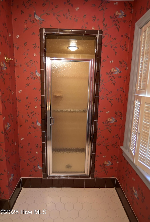 1112 Laurel Ln NW, Wilson, NC 27896 - full bathroom featuring wallpapered walls and a shower stall