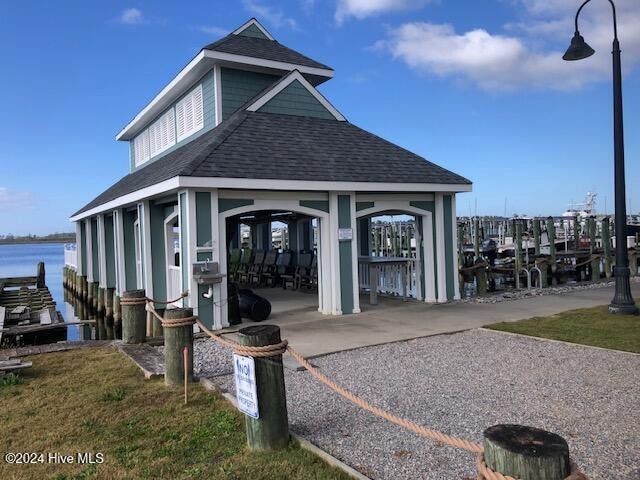 view of property's community with a water view