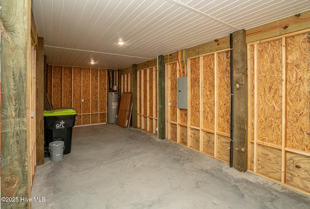 117 NW 17th St, Oak Island, NC 28465 - misc room featuring electric water heater, electric panel, unfinished concrete floors, and recessed lighting