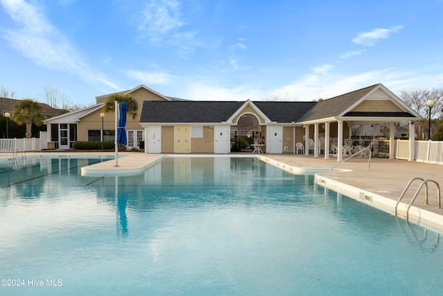 view of pool featuring a patio