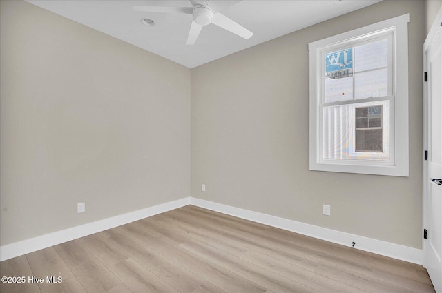 822 Kenneth Ave Unit 1, Carolina Beach, NC 28428 - spare room featuring light wood finished floors and a ceiling fan