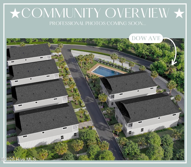 822 Kenneth Ave Unit 1, Carolina Beach, NC 28428 - bird's eye view of a pool