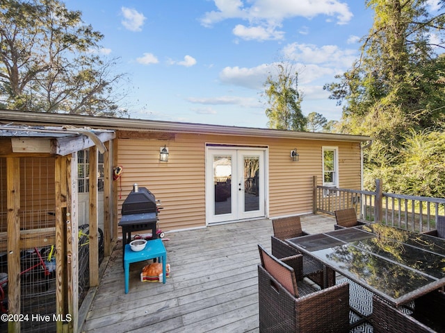 deck with french doors