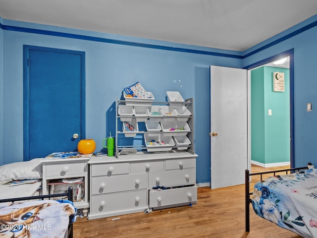 bedroom featuring light hardwood / wood-style floors