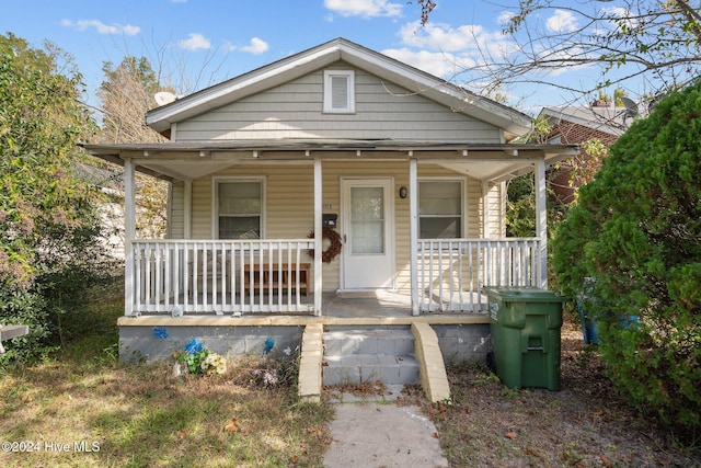 bungalow-style home with covered porch