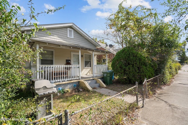 bungalow-style house featuring a porch