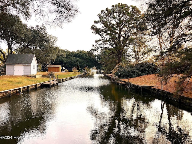 view of water feature featuring a boat dock