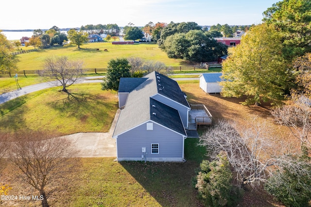 bird's eye view with a rural view