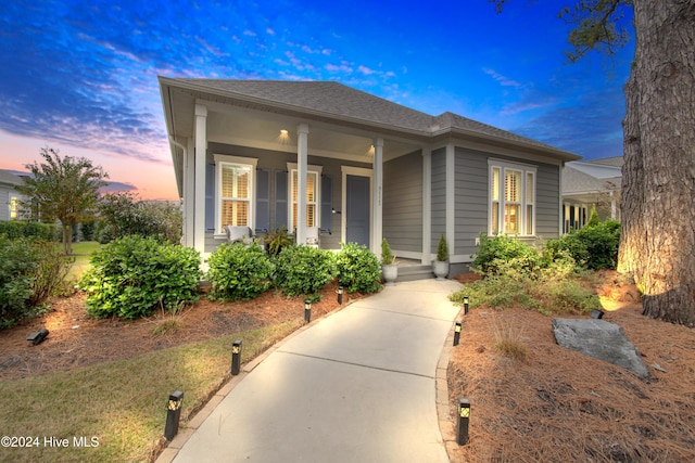 view of front of property with covered porch