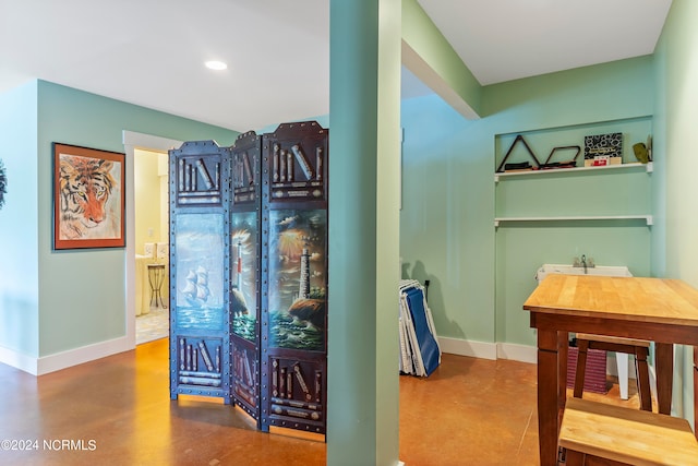 interior space with concrete flooring