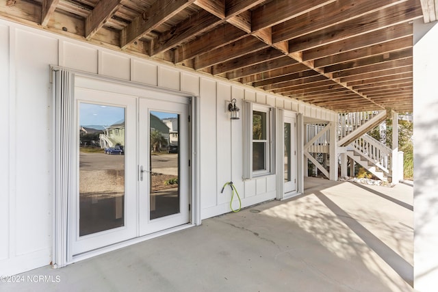 view of patio / terrace featuring french doors