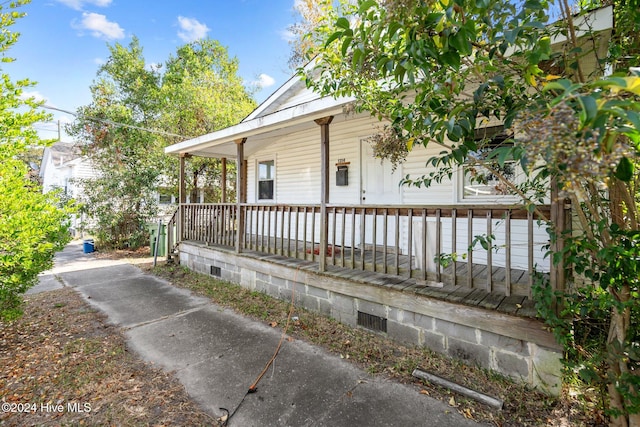 exterior space featuring covered porch