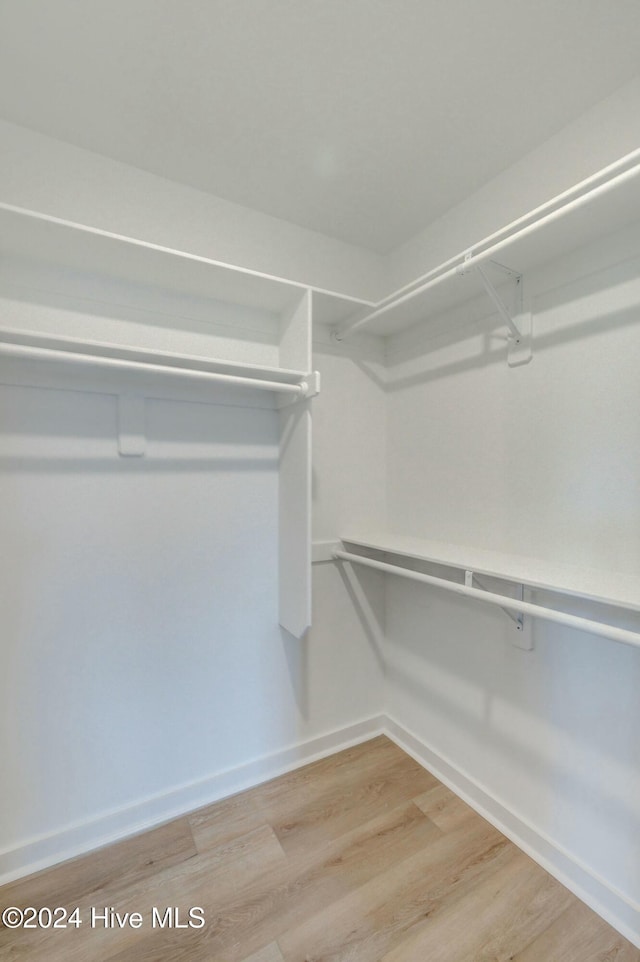 spacious closet with light wood-type flooring