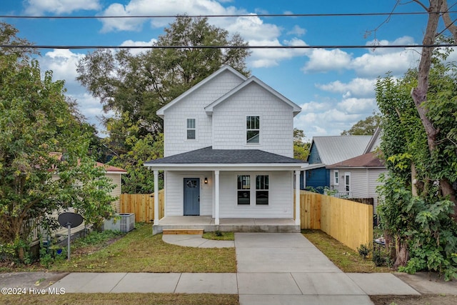 view of property with covered porch