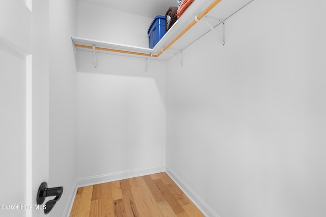 walk in closet featuring light hardwood / wood-style floors