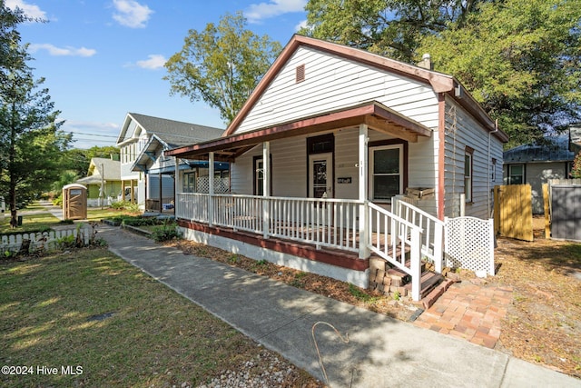 bungalow-style home with a porch