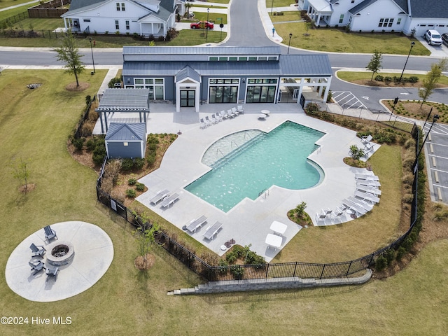 view of pool featuring a patio