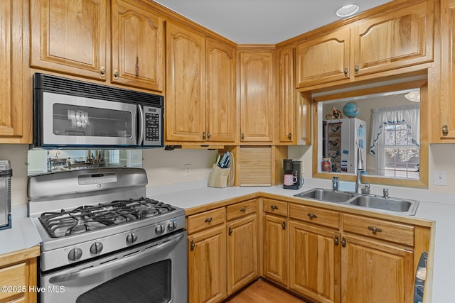 kitchen with appliances with stainless steel finishes and sink