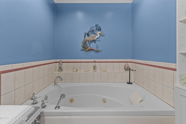 bathroom featuring a washtub