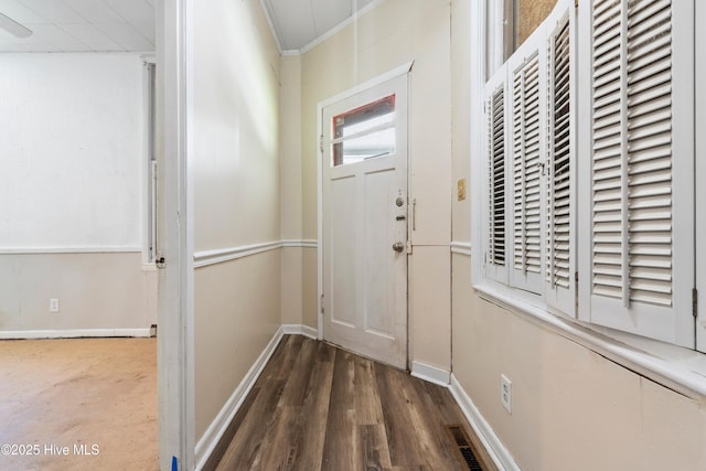 401 Pecan Ln, Lake Waccamaw, NC 28450 - entryway featuring ornamental molding and wood finished floors