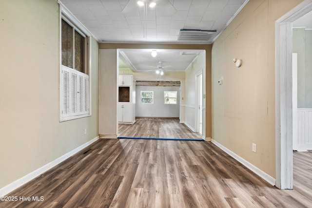 401 Pecan Ln, Lake Waccamaw, NC 28450 - empty room with wood finished floors and ceiling fan