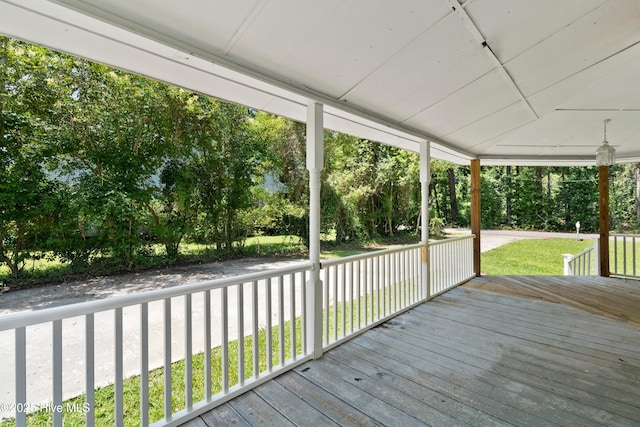 401 Pecan Ln, Lake Waccamaw, NC 28450 - deck with view of scattered trees