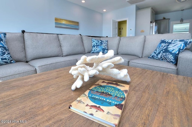 living room with wood-type flooring