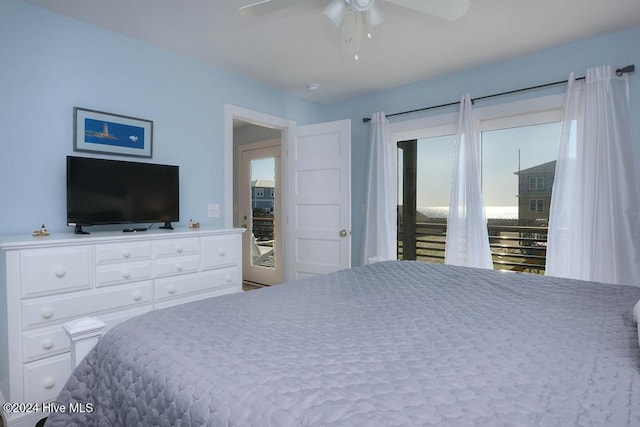 bedroom with ceiling fan