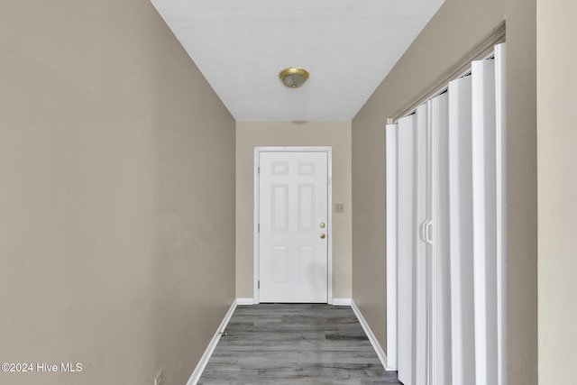 doorway to outside featuring dark hardwood / wood-style floors